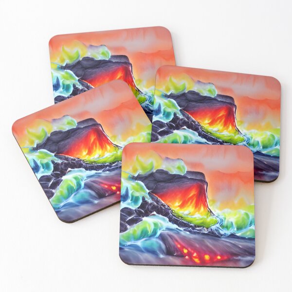 Item preview, AI Generated Art, Lava tidal wave glowing neon watercolour designed and sold by ACC .