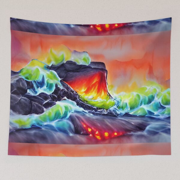 Item preview, AI Generated Art, Lava tidal wave glowing neon watercolour designed and sold by ACC .