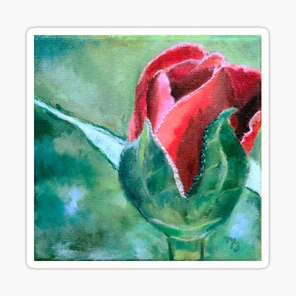Red Rosebud Sticker