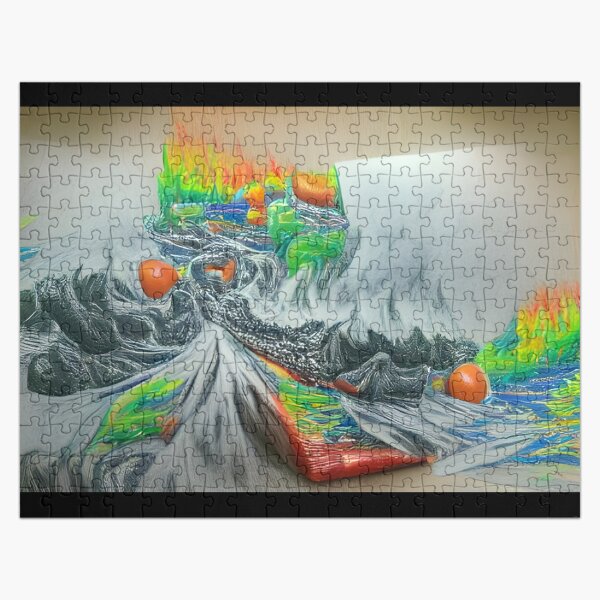 Item preview, AI Generated Art, Lava Tsunami pencil sketch designed and sold by Anna Chidiac.