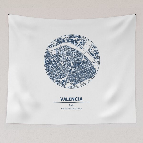 Item preview, Valencia city map coordinates designed and sold by chrlalexandru.