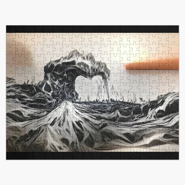 Item preview, AI Generated Art, Tidal wave of lava ink drawing designed and sold by Anna Chidiac.