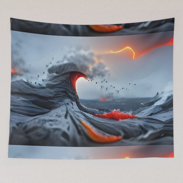 Item preview, AI Generated Art, Wave of erupting lava deviantart designed and sold by ACC .