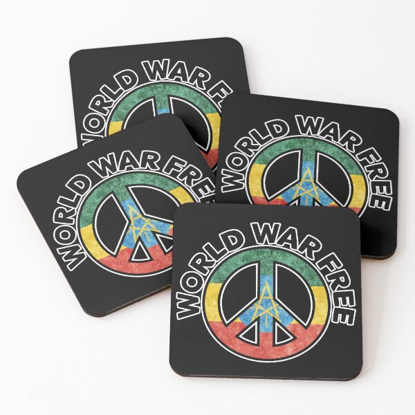 Item preview, Prey for Peace in Ethiopia World War Free - Peace Symbol Ethiopian Flag - CND designed and sold by NoMatterLab.