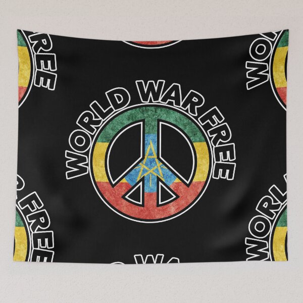 Item preview, Prey for Peace in Ethiopia World War Free - Peace Symbol Ethiopian Flag - CND designed and sold by NoMatterLab.