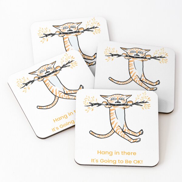 Item preview, Hang in There- Stressed Cat    designed and sold by ChildWellbeing.