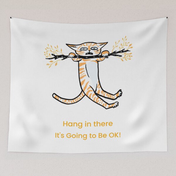 Item preview, Hang in There- Stressed Cat    designed and sold by ChildWellbeing.