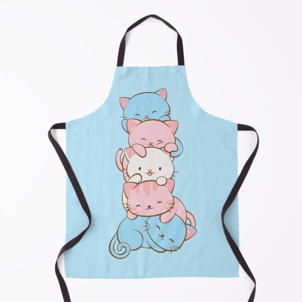 Item preview, Transgender Pride Cute Kawaii Cats With Pastel Blue Background Subtle LGBTQ Trans Pride designed and sold by Irene Koh.
