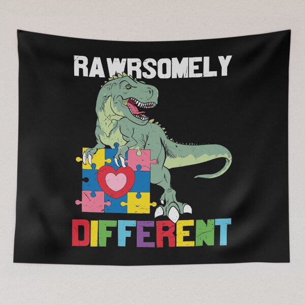 Item preview, Rawrsomely Different Dinosaur National Autism Awareness Month Gift  designed and sold by ecomdesign.
