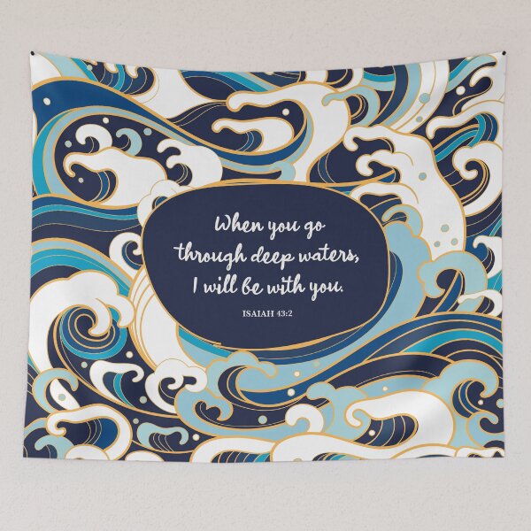 Item preview, When you go through deep waters, I will be with you. - Isaiah 43:2 designed and sold by StudioCitrine.