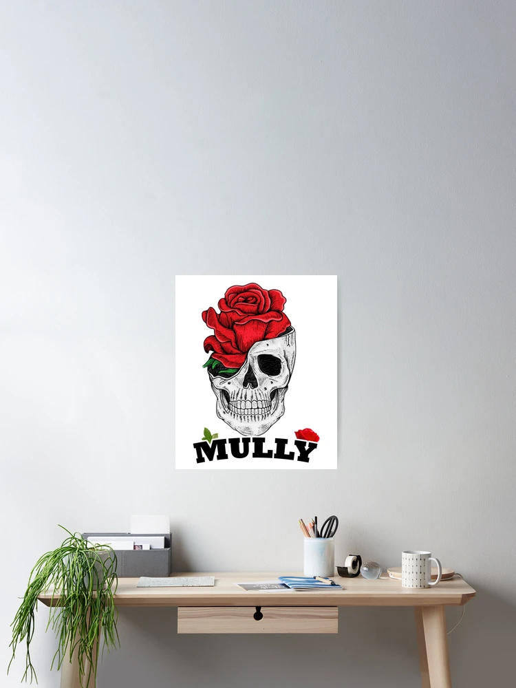 Aperçu 2 sur 3. Poster avec l'œuvre Mully Crâne Roses Rouges créée et vendue par RosarioSono.