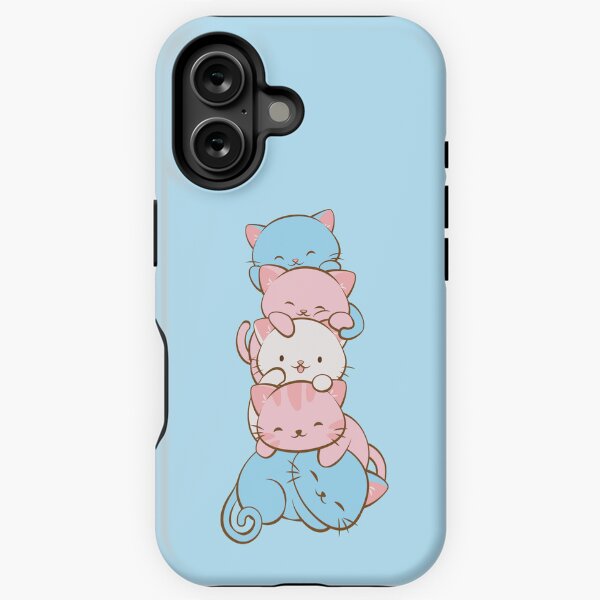 Artikel-Vorschau von Transgender-Stolz-niedliche Kawaii-Katzen mit pastellblauem Hintergrund Subtiler LGBTQ-Trans-Stolz, designt und verkauft von Irene Koh.