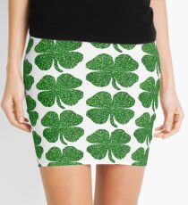 Glitter Green Shamrock Mini Skirt
