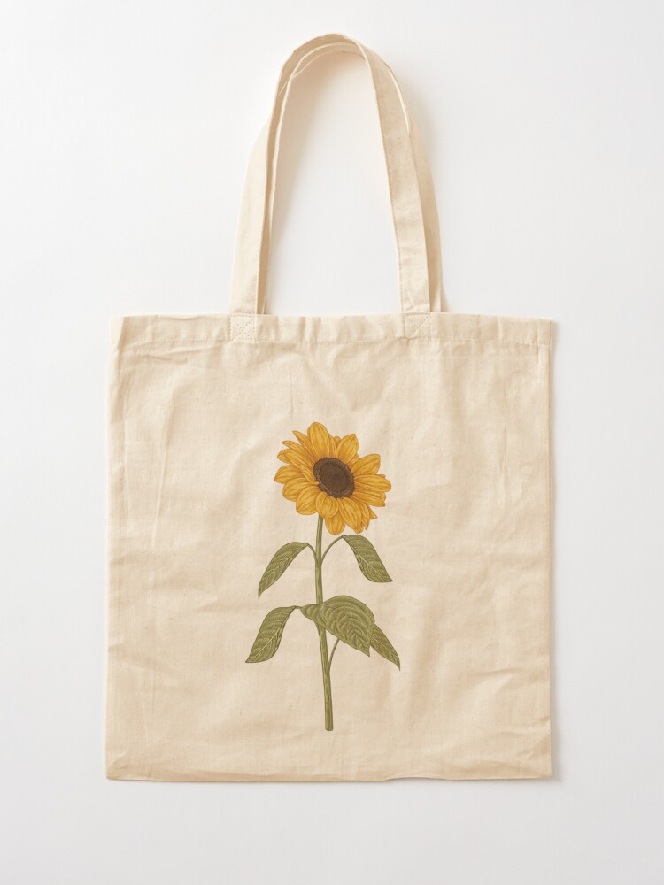 Pink Sunflower Butterfly Tote Bag Floral Tote Bag Plant 