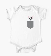 Parker - French Bulldog animal art modern colors for dog people Short Sleeve Baby One-Piece
