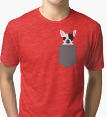 Parker - French Bulldog animal art modern colors for dog people Tri-blend T-Shirt