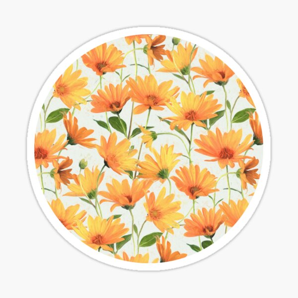 Artikel-Vorschau von Bemalte strahlend orangefarbene Gänseblümchen auf gebrochenem Weiß, designt und verkauft von micklyn.