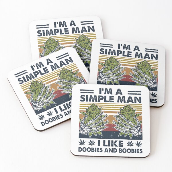 Item preview, Cannabis I'm A Simple Man I Like Doobies and Boobies Retro Style designed and sold by HorsesForLife15.
