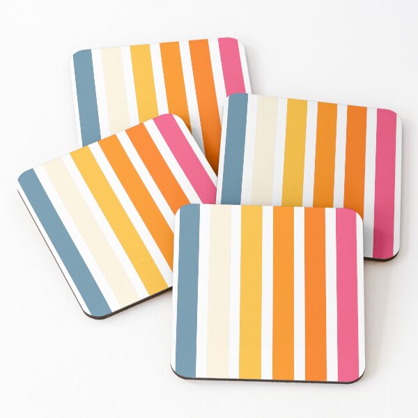 Item preview, Blue Yellow Pink Colorful Minimalist Classic Retro Stripes designed and sold by LiquidWing.