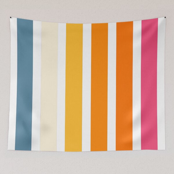 Item preview, Blue Yellow Pink Colorful Minimalist Classic Retro Stripes designed and sold by LiquidWing.