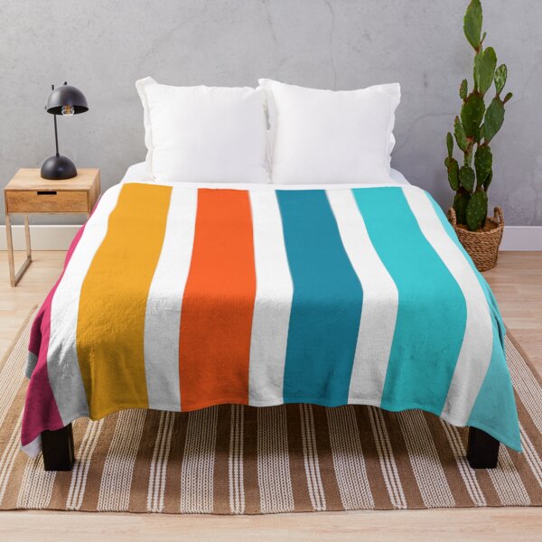 Item preview, Turquoise Yellow Pink Colorful Minimalist Classic Retro Stripes designed and sold by LiquidWing.
