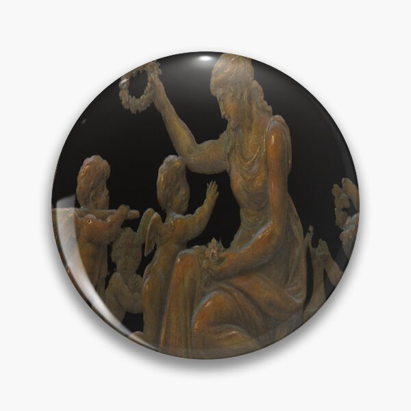 Item preview, Nymph and Putti in a Vintage Scene; Nymph with a Wreath and Putti with Garlands of Flowers designed and sold by si3iy.