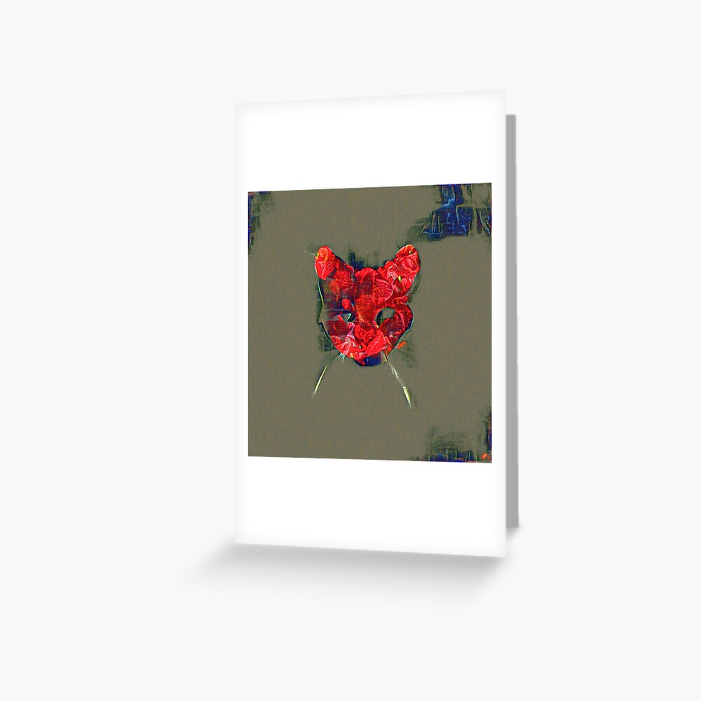 Ninja cat hiding in poppy #Art Greeting Card