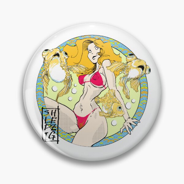 Item preview, Pinup Girl with Goldfish designed and sold by Shlepzig.