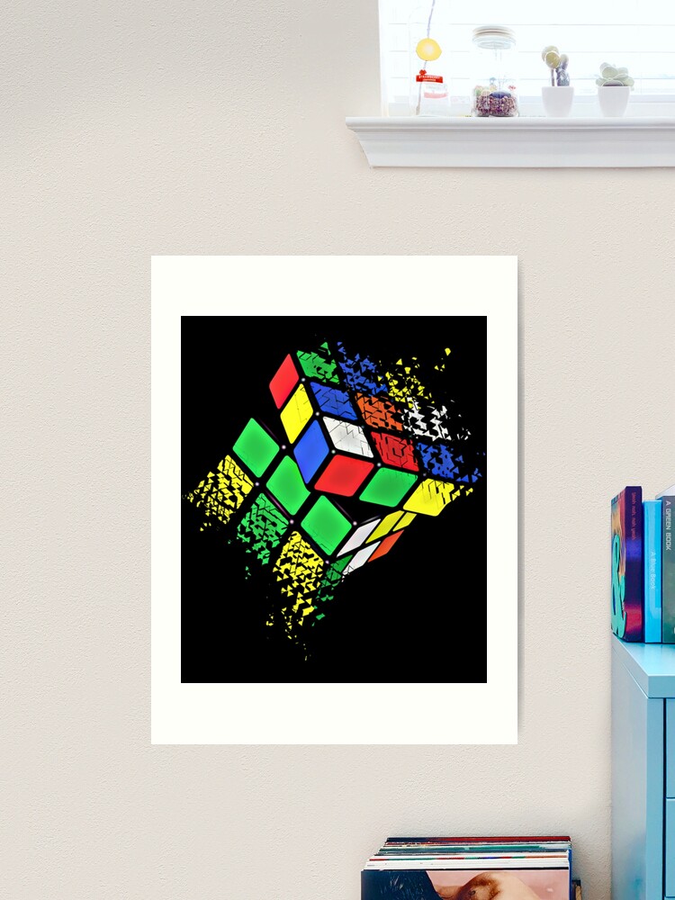Rubik Cube Shattered Art 