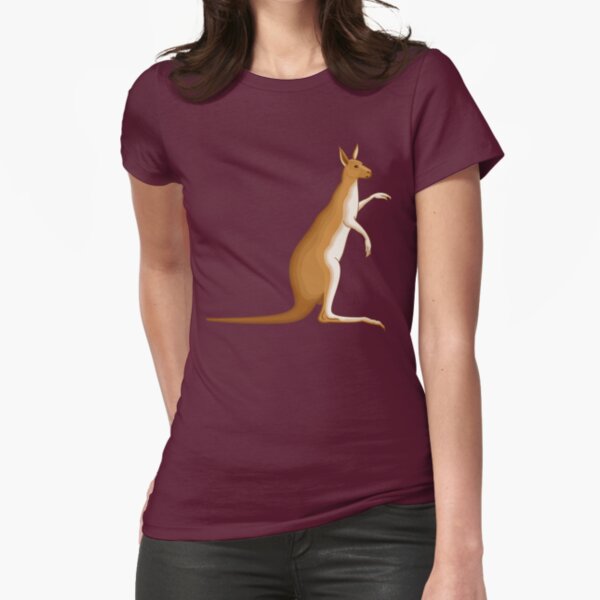 Kangaroo Cartoon Land Fitted T-Shirt
