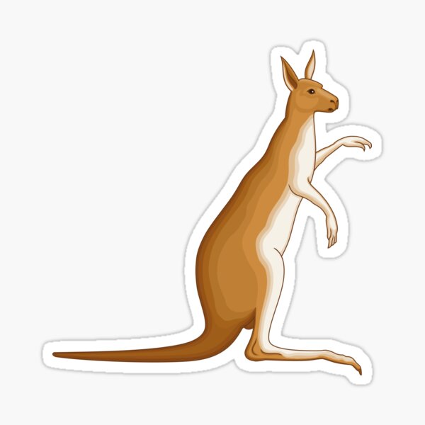 Kangaroo Cartoon Land Sticker