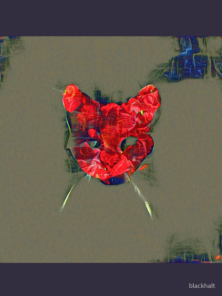 Ninja cat hiding in poppy #Art by blackhalt