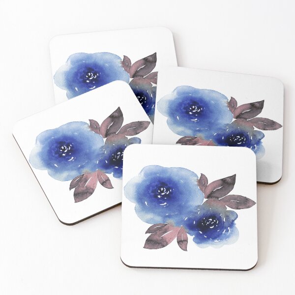 Artikelvorschau, Blaue Aquarell-Blumen-Rosen-Blüten | Melanie Jensen-Illustrationen entworfen und verkauft von Melanie Jensen.