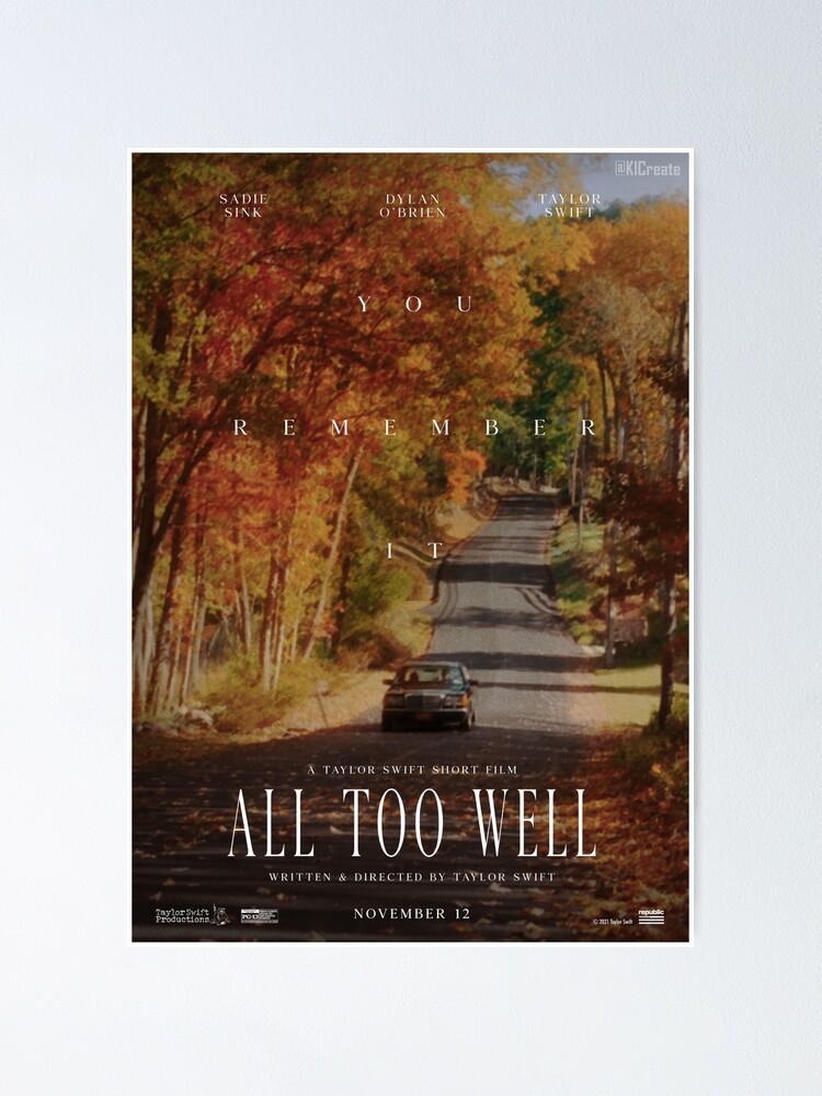 Taylor Swift All Too Well Short Film store Poster