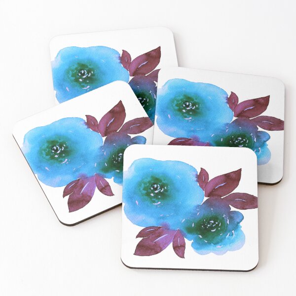 Artikelvorschau, Blaue lila Aquarell-Blumenrosen-Blüte | Melanie Jensen-Illustrationen entworfen und verkauft von Melanie Jensen.