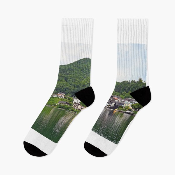 Item preview, Traunkirchen on Lake Traun Traunsee in Austria landscape  designed and sold by goceris.