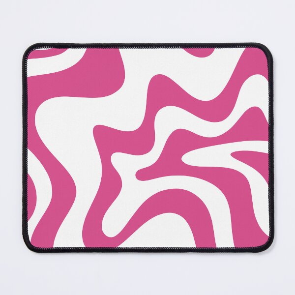 Item preview, Retro Liquid Swirl Abstract Pattern Square in Preppy Hot Pink and White designed and sold by kierkegaard.