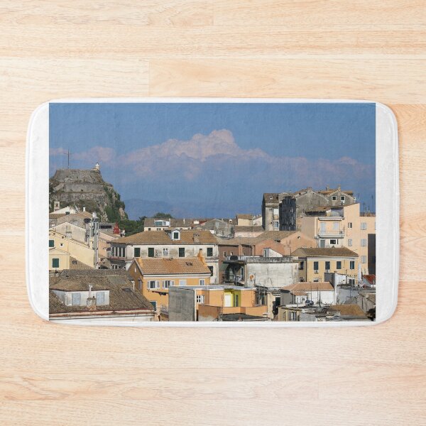 Item preview, Old fortress and buildings in Corfu town Greece summer season designed and sold by goceris.