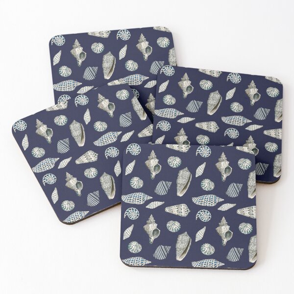 Item preview, Navy blue seashells designed and sold by Isabelle-T.