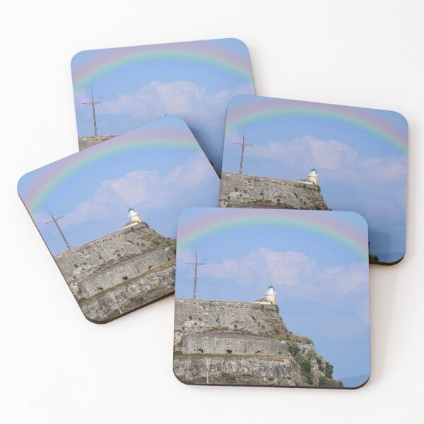 Item preview, Rainbow over Old fortress in Corfu town Greece  designed and sold by goceris.