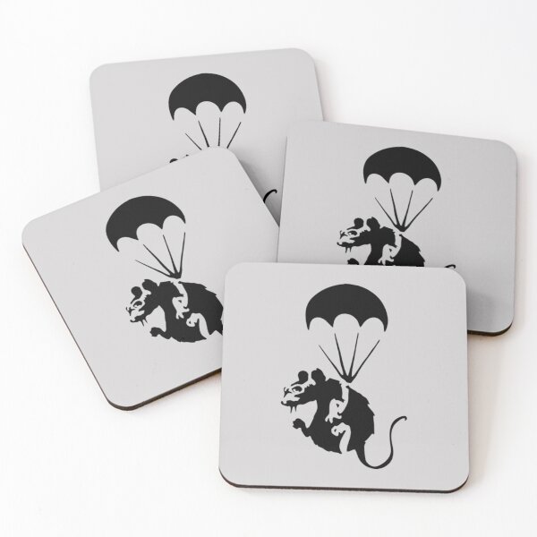 Item preview, Banksy Parachuting Rat Essential T-Shirt designed and sold by GeraldRakes.