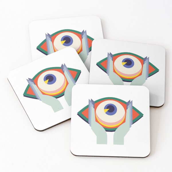 Item preview, One eye in a surrealist style and supported by two hands designed and sold by Goliardika-Shop.