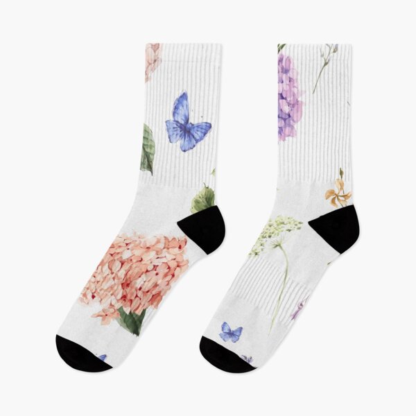 Item preview, Blooming Hydrangea Floral Pattern with Butterflies designed and sold by WearWolfDesigns.