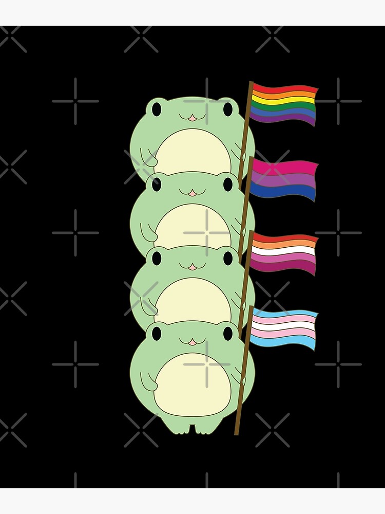 Cute Frog Pile Pride Froggy Lesbian Pride Flag Poster By Skr Redbubble