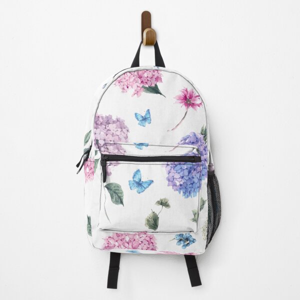 Item preview, Blooming Hydrangea Floral Pattern with Butterflies designed and sold by WearWolfDesigns.