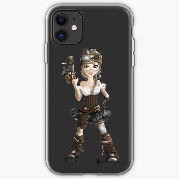 Steampunk Girl with Gun iPhone Soft Case