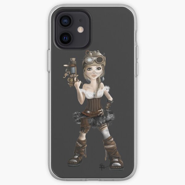 Steampunk Girl with Gun iPhone Soft Case