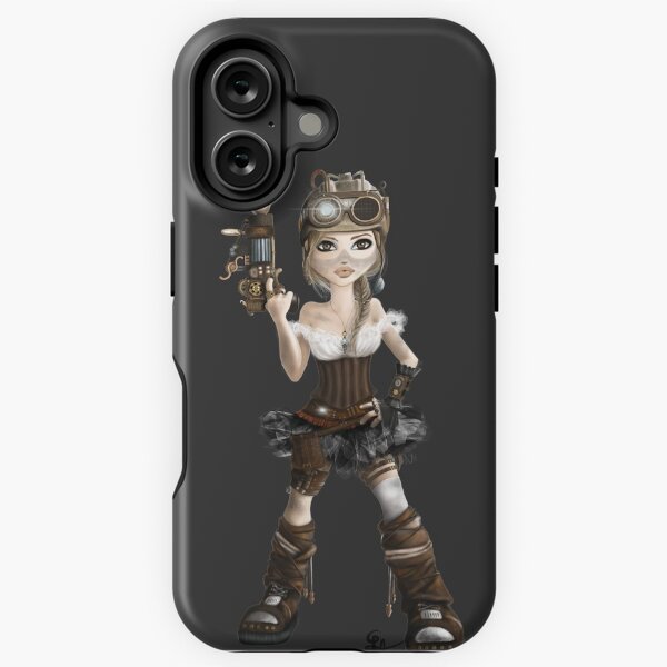 Steampunk Girl with Gun iPhone Tough Case