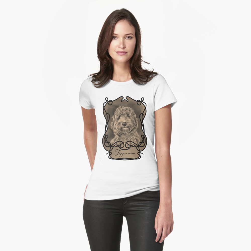 Custom made pet portrait Fitted T-Shirt