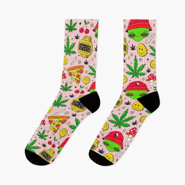 Item preview, Cannabis Marijuana 4:20 Pizza Smile Pattern designed and sold by HorsesForLife15.